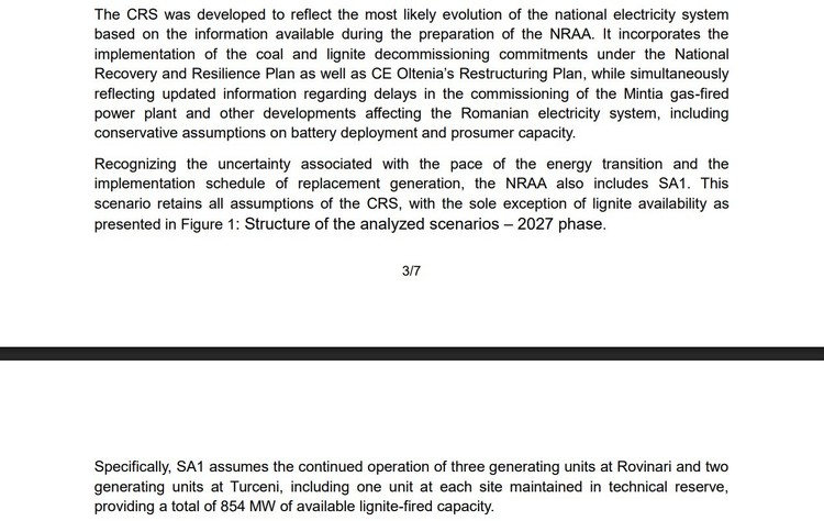 DOCUMENTE PNRR, închiderea termocentralelor pe lignit: România se pregătește să ceară Comisiei Europene menținerea în funcțiune a 854 MW la Turceni și Rovinari