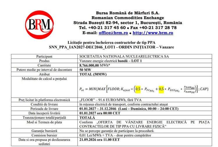 DOCUMENTE Cu centrala Cernavodă încă oprită, astăzi încep licitațiile la care SNN vrea să vândă energie în avans pe 20 de ani, la un preț ce pare mic acum. Cine sunt potențialii cumpărători