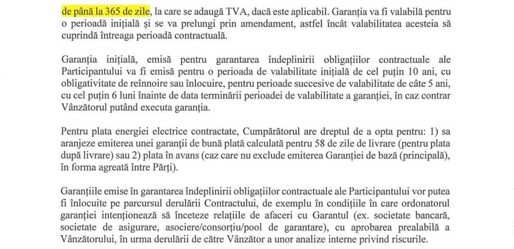 DOCUMENTE Licitații majore de vânzare de energie pe 20 de ani anulate: Nuclearelectrica a vrut cumpărători cu rating investment grade și garanție inițială pe cel puțin 10 ani