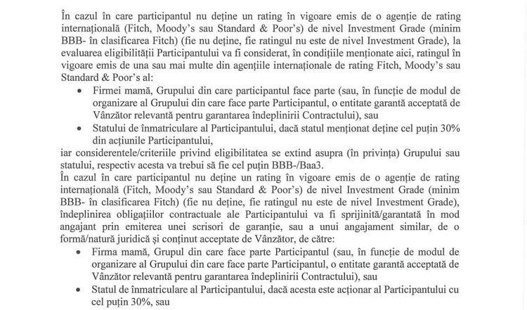 DOCUMENTE Licitații majore de vânzare de energie pe 20 de ani anulate: Nuclearelectrica a vrut cumpărători cu rating investment grade și garanție inițială pe cel puțin 10 ani