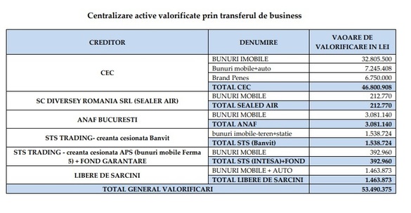 DOCUMENT Valoarea de vânzare a brandului Peneș Curcanul