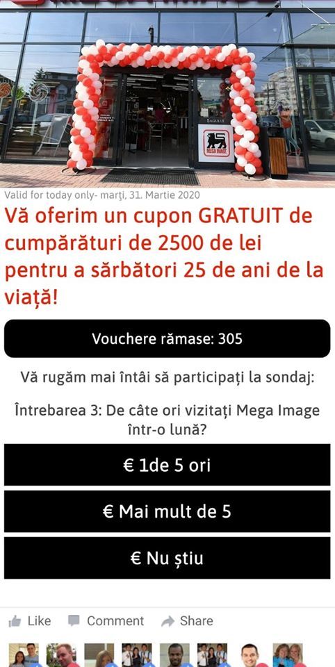 FOTO Atenționare - Continuă valul de campanii de tip scam. Atacatorii se folosesc acum de imaginea Mega Image