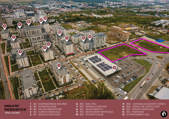 Terenurile cumpărate de Goldbach sunt marcate cu roz Terenurile cumpărate de Goldbach sunt marcate cu roz