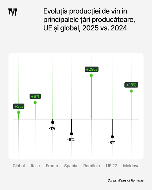 România crește producția de vin după anul slab 2024 GRAFICE