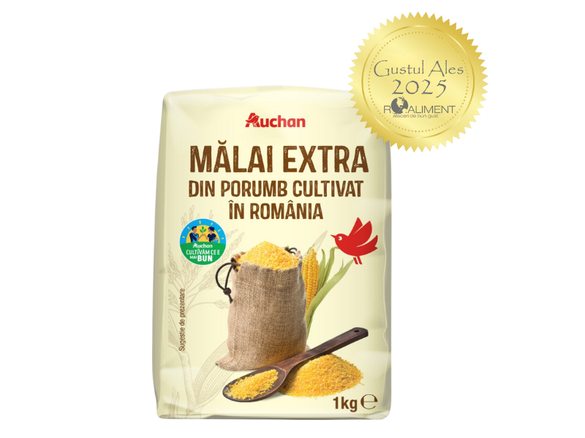 Mălaiul extra și untul bio, din filierele Auchan, au fost premiate pentru calitate, gust și excelență la competiția Gustul Ales 2025