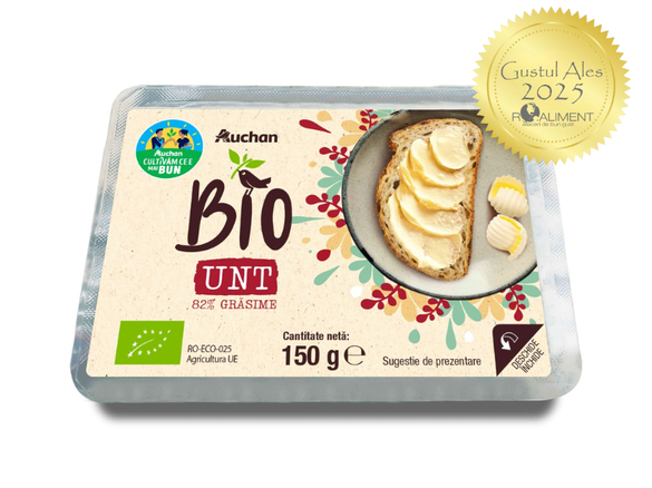 Mălaiul extra și untul bio, din filierele Auchan, au fost premiate pentru calitate, gust și excelență la competiția Gustul Ales 2025