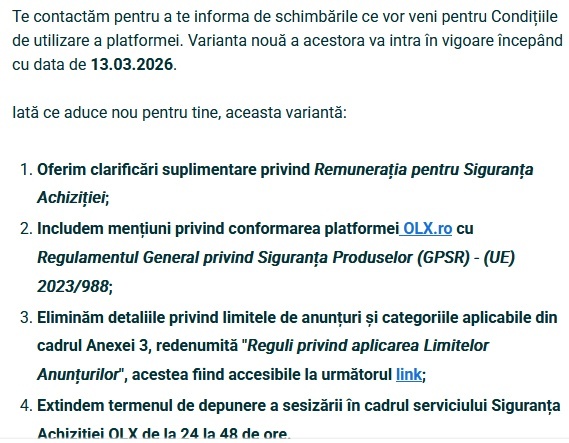 OLX schimbă reguli în România FOTO