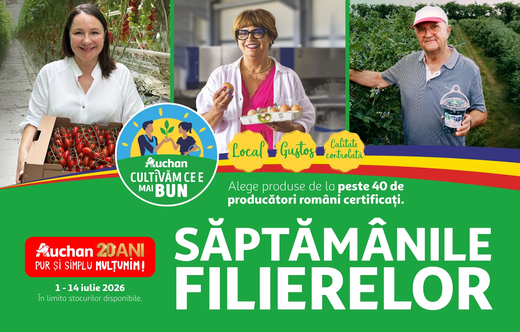 Săptămânile Filierelor Auchan: festival de gusturi cu o gamă variată de produse de la peste 40 de producători români