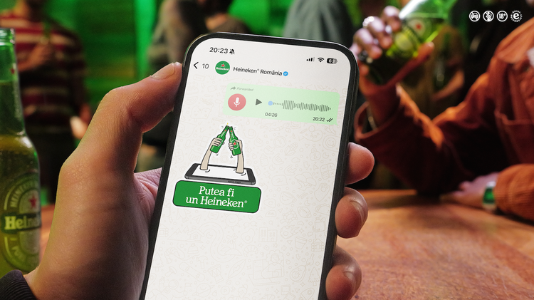 FOTO INEDIT Bere gratis în România, pentru cine primește mesaje vocale de minimum 2 minute prin WhatsApp. Condițiile Heineken