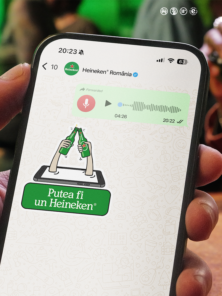 FOTO INEDIT Bere gratis în România, pentru cine primește mesaje vocale de minimum 2 minute prin WhatsApp. Condițiile Heineken