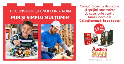 Acasă se construiește împreună: Auchan România lansează proiectul „Căsuțe pentru căsuțe” pentru familiile aflate în situații de vulnerabilitate