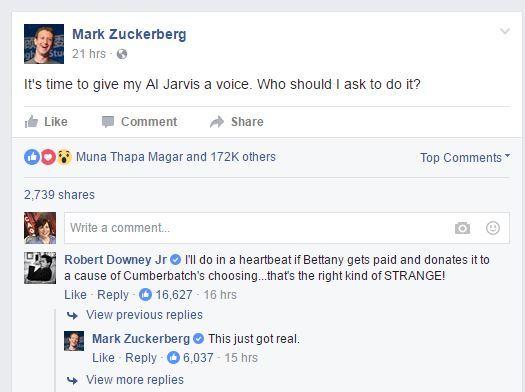 Iron Man ar putea fi noul asistent personal al lui Mark Zuckerberg