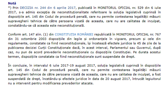 Extras din Codul de procedură penală