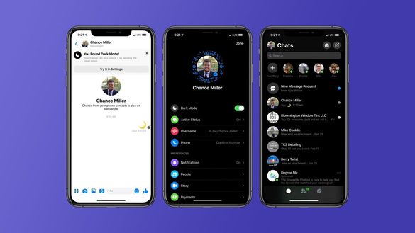 FOTO Facebook Messenger lansează oficial modul întunecat