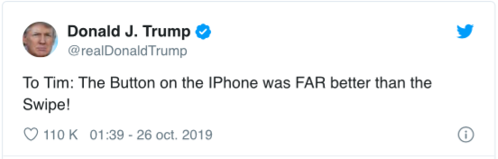 Trump e nemulțumit că noile modele de iPhone nu mai au buton