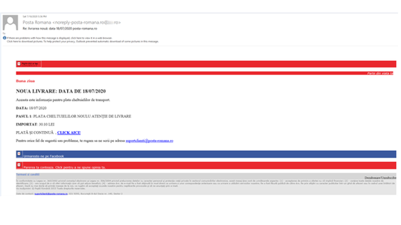 FOTO Un nou val de e-mail-uri înșelătoare trimise în numele BCR și Poșta Română