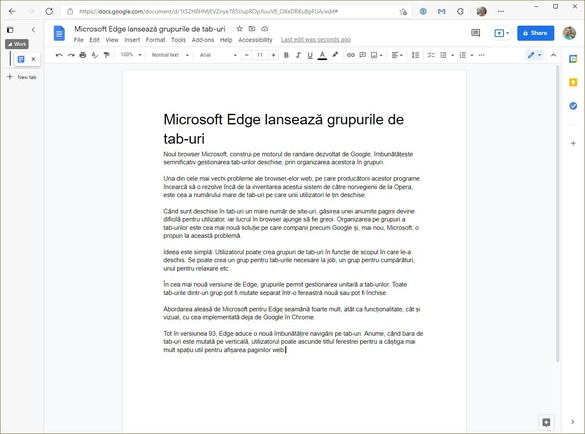 Microsoft Edge lansează grupurile de tab-uri