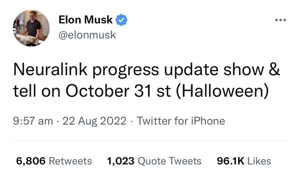 Elon Musk fixase “de Halloween” evenimentul “show & tell” pentru Neuralink, startup-ul care va lega creierul de computer, dar recent l-a amânat surprinzător