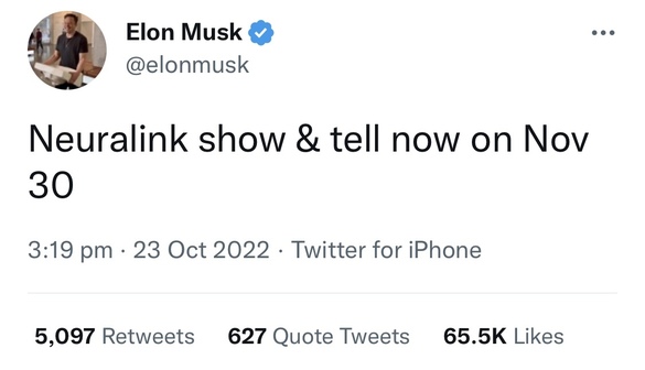 Elon Musk fixase “de Halloween” evenimentul “show & tell” pentru Neuralink, startup-ul care va lega creierul de computer, dar recent l-a amânat surprinzător