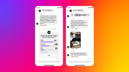 Instagram lansează canalele de comunicare pentru creatorii de conținut
