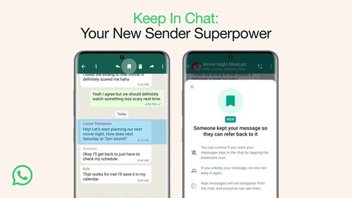 WhatsApp permite salvarea mesajelor care dispar