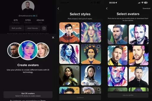 TikTok va folosi AI-ul generativ pentru a crea avataruri