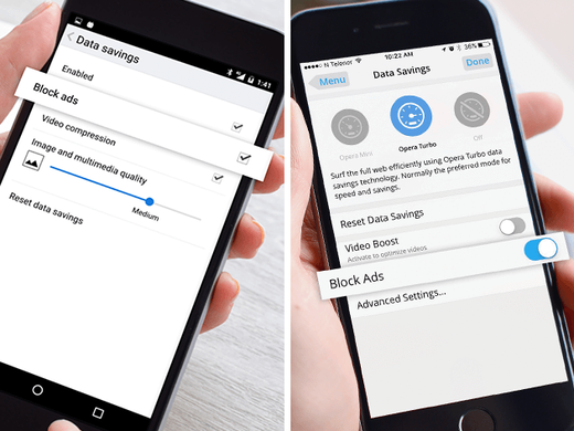 Cum să blochezi reclamele intrusive în Opera pe iOS fără aplicații suplimentare