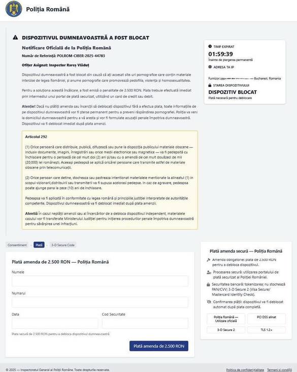 FOTO Atenție! Campanie cu mesaje false care se folosesc de identitatea Poliției
