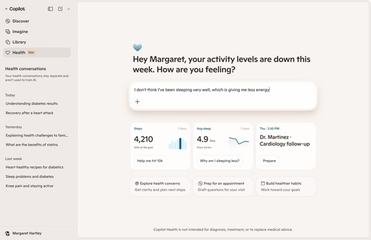 Microsoft lansează Copilot Health