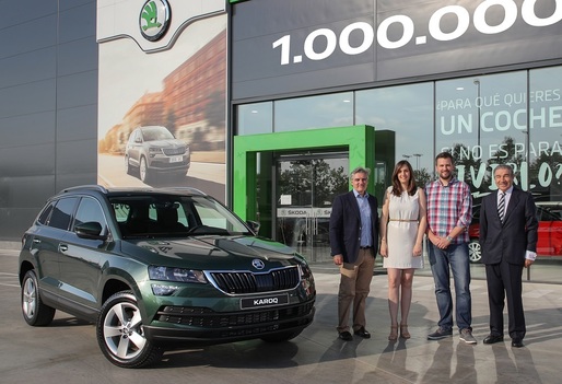 Skoda a produs 1 milion de SUV-uri: modelul festiv este un Karoq produs în Cehia și cumpărat de un german în Spania