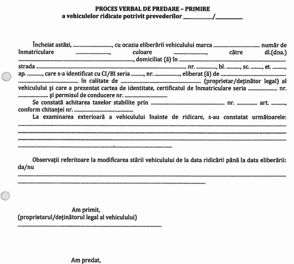 DOCUMENT Firea vrea să ridice mașinile staționate neregulamentar pe străzile principale din Capitală. Cât va costa recuperarea vehiculelor