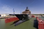 VIDEO&GALERIE FOTO Cel mai mare iaht din lume care va studia oceanele a părăsit șantierul naval VARD din Tulcea