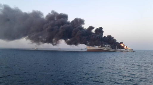 Cea mai mare navă iraniană de război s-a scufundat în urma unui incendiu