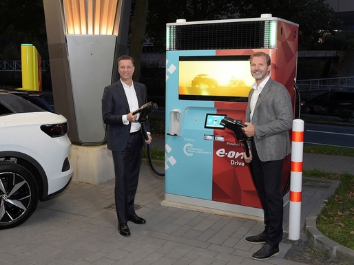 Volkswagen și E.ON lansează încărcătoarele rapide cu baterii, pentru mașini electrice
