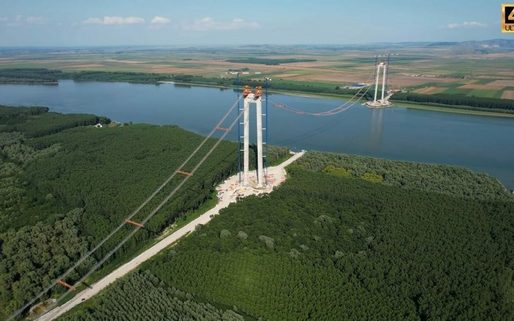 Podul suspendat Brăila – Tulcea ar putea fi utilizabil până la sfârșitul anului