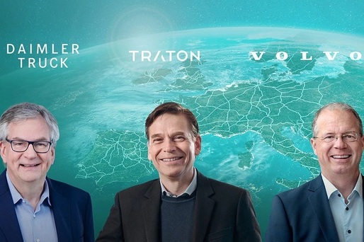 Daimler Truck, Traton și Volvo au finalizat înființarea unei companii care va instala stații de încărcare pentru camioane