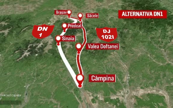 HARTĂ Contractul pentru o nouă alternativă la DN1, semnat. Guvernul nu renunță la autostrada Ploiești-Brașov