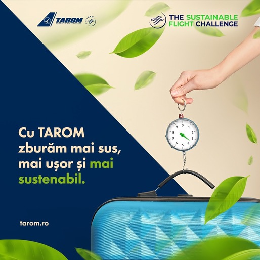 TAROM țintește un nou record pentru cel mai eficient zbor mediu-curier, parte a competiției ”SkyTeam Sustainable Flight Challenge”