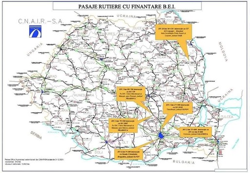 Noi pasaje rutiere vor fi construite pe drumurile naționale din Ilfov, Ialomița, Prahova și Iași