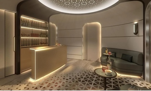 FOTO Lufthansa transformă interiorul celui mai mare avion privat bimotor pentru familiile regale din Orientul Mijlociu. Baie cu cel mai mare duș cu masaj construit vreodată pe un avion