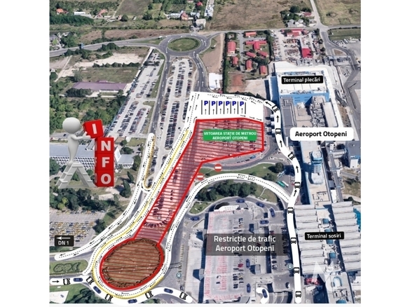 Atenție, șoferi - Benzile pentru mașini la Aeroportul Otopeni au fost schimbate FOTO