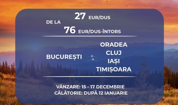 TAROM anunță prețuri mici la unele bilete pe rute interne FOTO