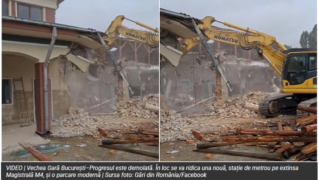FOTO Gară istorică din București este demolată