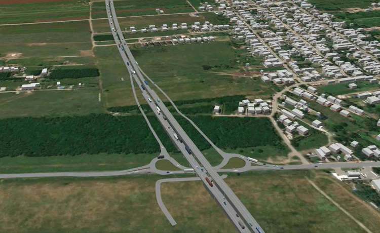 FOTO Nou sens giratoriu pentru legătura cu Autostrada A0, în localitatea Bâcu
