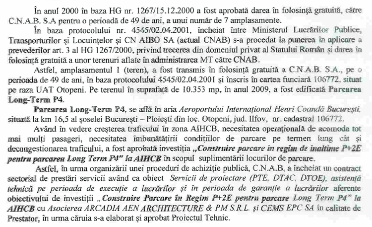 DOCUMENT O parcare long term cu peste 800 de locuri și 2 etaje va fi construită la Aeroportul Otopeni. Cât va încasa constructorul