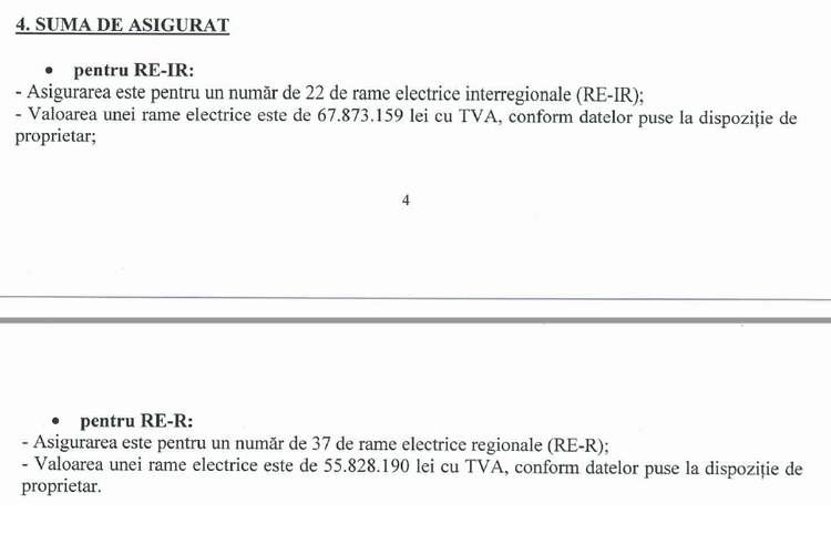 DOCUMENT Asirom VIG ofertează CFR Călători pentru asigurarea trenurilor și personalului care le deservește. Polițele depășesc 40 milioane lei