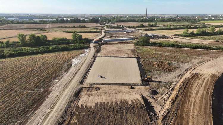 FOTO O nouă centură în România prinde contur. Lucrările avansează pe șantierul Variantei de Ocolire Timișoara Vest