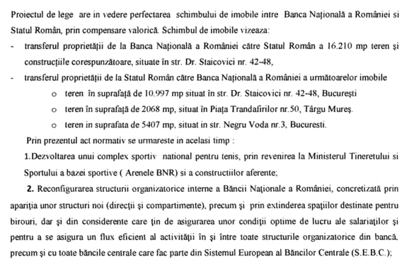 CONFIRMARE BNR cedează Guvernului arenele sportive din Cotroceni. Ce va primi la schimb