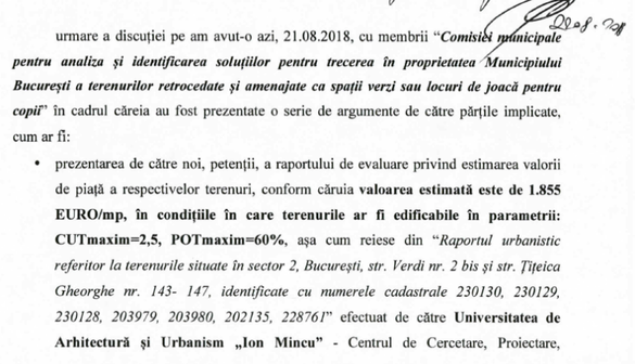 DOCUMENT Primăria Capitalei cumpără Parcul Verdi de la fostul acționar la Dinamo Dragoș Săvulescu cu aproape 50 milioane euro. Vânzătorii voiau inițial peste 87 milioane euro