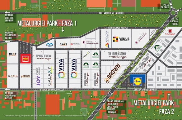 Configurația dezvoltărilor din faza 1 a Metalurgiei Park